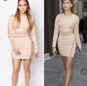 House of CB London Anuki Nude Chain Jlo Dress